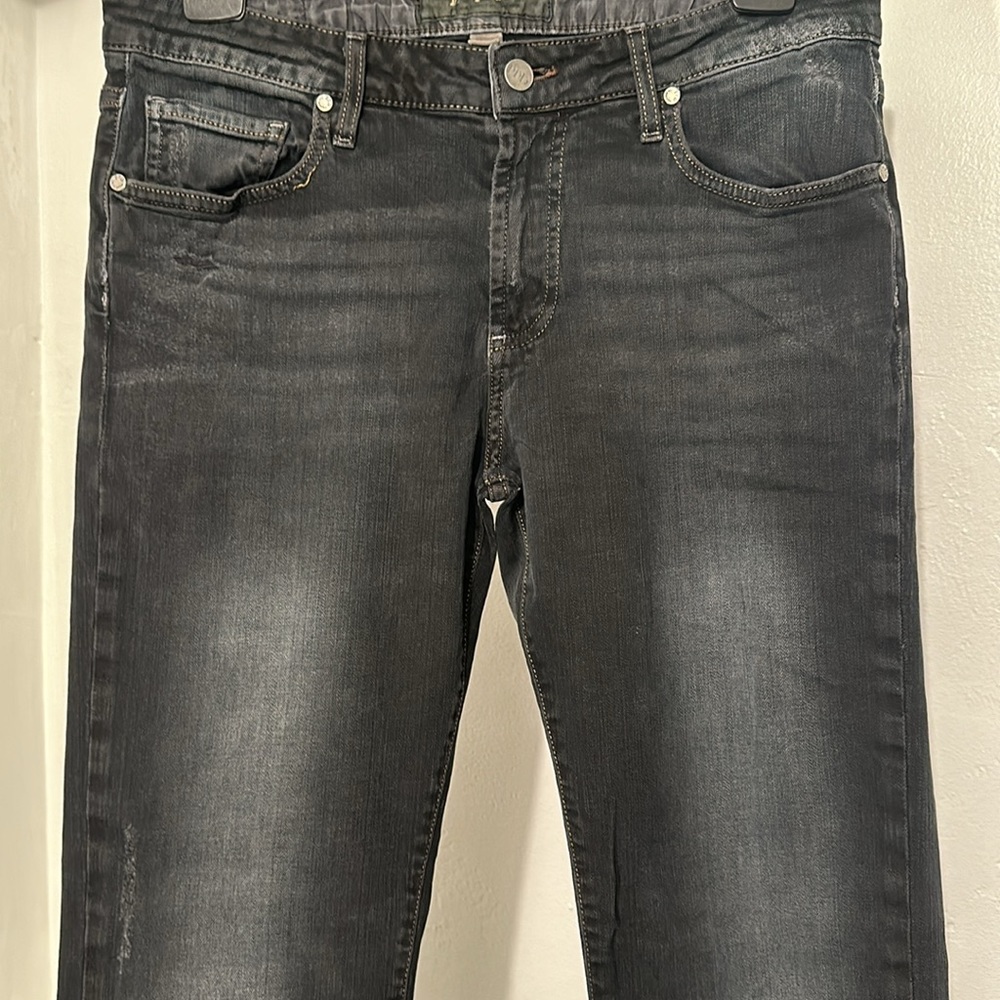 Paige Premium Denim Black Normandie Skinny Fit Jeans Sz 33w x 28” inseam
